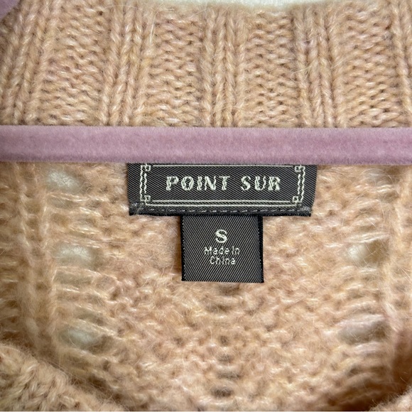 J. CREW Point Sur Pointelle Knit Cardigan Sweater Subtle Pink Mohair {T31} - Picture 5 of 7
